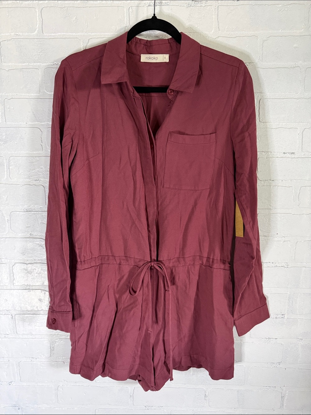Rokoko Rose long sleeve Safari shorts romper size small NWT